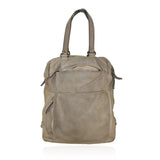 Zaino convertibile in borsa a spalla in vera pelle  effetto vintage tinto lavato in capo made in italy