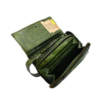 Borsa a tracolla Pochette  in vera pelle intrecciata effetto vintage tinto lavato in capo made in italy