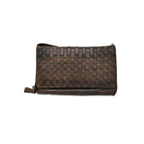 Borsa a tracolla Pochette  in vera pelle intrecciata effetto vintage tinto lavato in capo made in italy