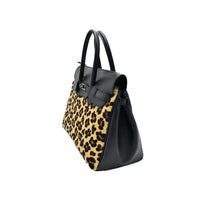 Borsa a spalla donna in pelle con tracolla in vera pelle made in italy zebrata leopardata