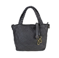 Borsa shopping in vera pelle intrecciata effetto vintage tinto lavato in capo ZETA SHOES