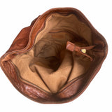 Zaino  in vera pelle  effetto vintage tinto lavato in capo made in italy