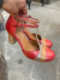 Decollete' decolte' scarpe donna tango tacco 7 cm in vera pelle Made in italy