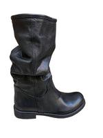 Stivali ZETA SHOES donna camperos in vera pelle fatti a mano tacco basso made in Italy NERO
