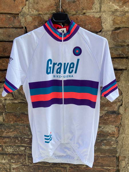 Maglia ciclismo ufficiale manica corta Gravel Bike Siena "White"