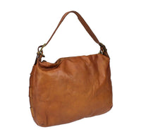 Borsa a spalla in vera pelle intrecciata effetto vintage tinto lavato in capo
