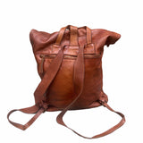 Zaino  in vera pelle  effetto vintage tinto lavato in capo made in italy