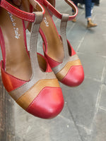 Decollete' decolte' scarpe donna tango tacco 7 cm in vera pelle Made in italy