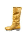 Stivali ZETA SHOES donna camperos in vera pelle fatti a mano tacco basso made in Italy GIALLO