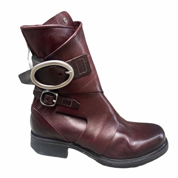 A.S 98 516229 Stivaletti donna biker boots zip in vera pelle SEQUOIA TDM