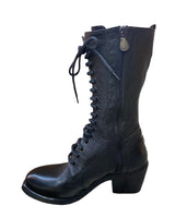 Stivali anfibi donna in vera pelle fatti a mano tacco medio made in Italy LE RUEMARCEL Cuoio