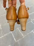Decollete' decolte' scarpe donna tango tacco 7 cm in vera pelle Made in italy