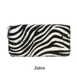 Portafoglio zebrato cavallino leopardo in vera pelle made in italy  20x10h x2  Zeta Shoes