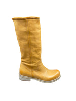 Stivali ZETA SHOES donna camperos in vera pelle fatti a mano tacco basso made in Italy GIALLO