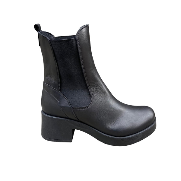 Chelsea boots ZETA SHOES bassi tacco 50  in vera pelle made in italy NERO