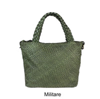 Borsa shopping in vera pelle intrecciata effetto vintage tinto lavato in capo ZETA SHOES