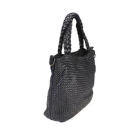 Borsa shopping in vera pelle intrecciata effetto vintage tinto lavato in capo ZETA SHOES