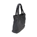 Borsa shopping in vera pelle intrecciata effetto vintage tinto lavato in capo ZETA SHOES