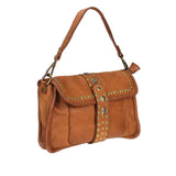 Borsa a tracolla in vera pelle effetto vintage tinto lavato in capo made in italy