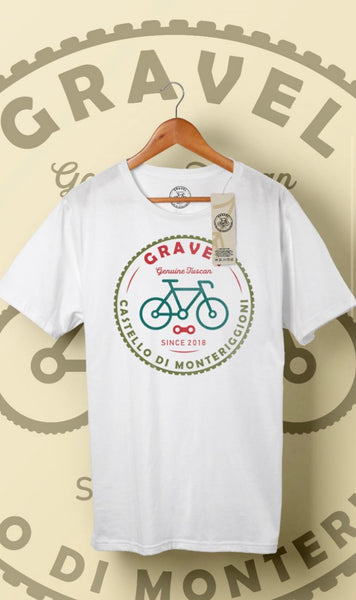 T-shirt Gravel Castello di Monteriggioni Bianco  100% cotone
