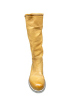 Stivali ZETA SHOES donna camperos in vera pelle fatti a mano tacco basso made in Italy GIALLO