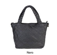 Borsa shopping in vera pelle intrecciata effetto vintage tinto lavato in capo ZETA SHOES