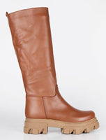 Chunky boots in vera pelle made in italy