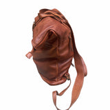 Zaino  in vera pelle  effetto vintage tinto lavato in capo made in italy