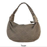 Borsa da spalla in vera pelle intrecciata effetto vintage tinto lavato in capo ZETA SHOES