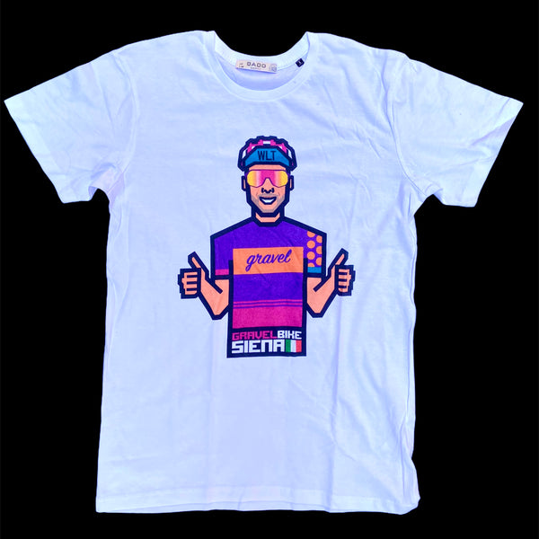 Gravel Bike Siena T-shirt '80 BIANCO 100% cotone