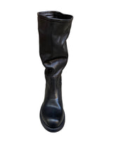 Stivali ZETA SHOES donna camperos in vera pelle fatti a mano tacco basso made in Italy NERO