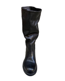 Stivali ZETA SHOES donna camperos in vera pelle fatti a mano tacco basso made in Italy NERO