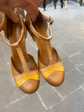 Decollete' decolte' scarpe donna tango tacco 7 cm in vera pelle Made in italy