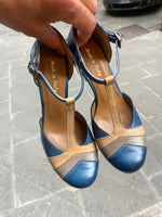 Decollete' decolte' scarpe donna tango tacco 7 cm in vera pelle Made in italy