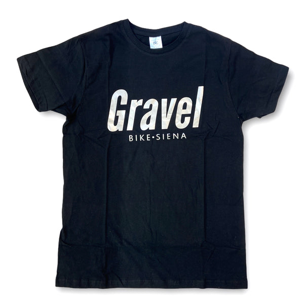 Gravel Bike Siena T-shirt  Nero/Argento  100% cotone