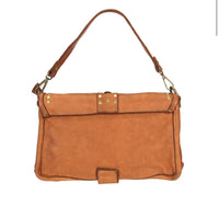 Borsa a tracolla in vera pelle effetto vintage tinto lavato in capo made in italy