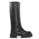 Chunky boots in vera pellemade in italy Nero