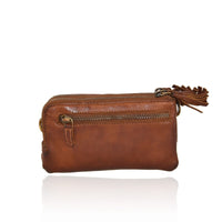 Borsa a tracolla Pochette  in vera pelle intrecciata effetto vintage tinto lavato in capo made in italy