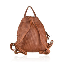Zaino in borsa a spalla in vera pelle  effetto vintage tinto lavato in capo made in italy