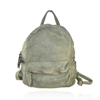 Zaino in borsa a spalla in vera pelle  effetto vintage tinto lavato in capo made in italy