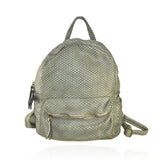 Zaino in borsa a spalla in vera pelle  effetto vintage tinto lavato in capo made in italy