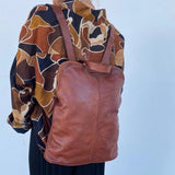 Zaino uomo donna in vera pelle effetto vintage tinto lavato in capo made in italy ZETA SHOES
